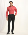 Slim Comfort B-95 Formal Black Solid Trouser - Musk