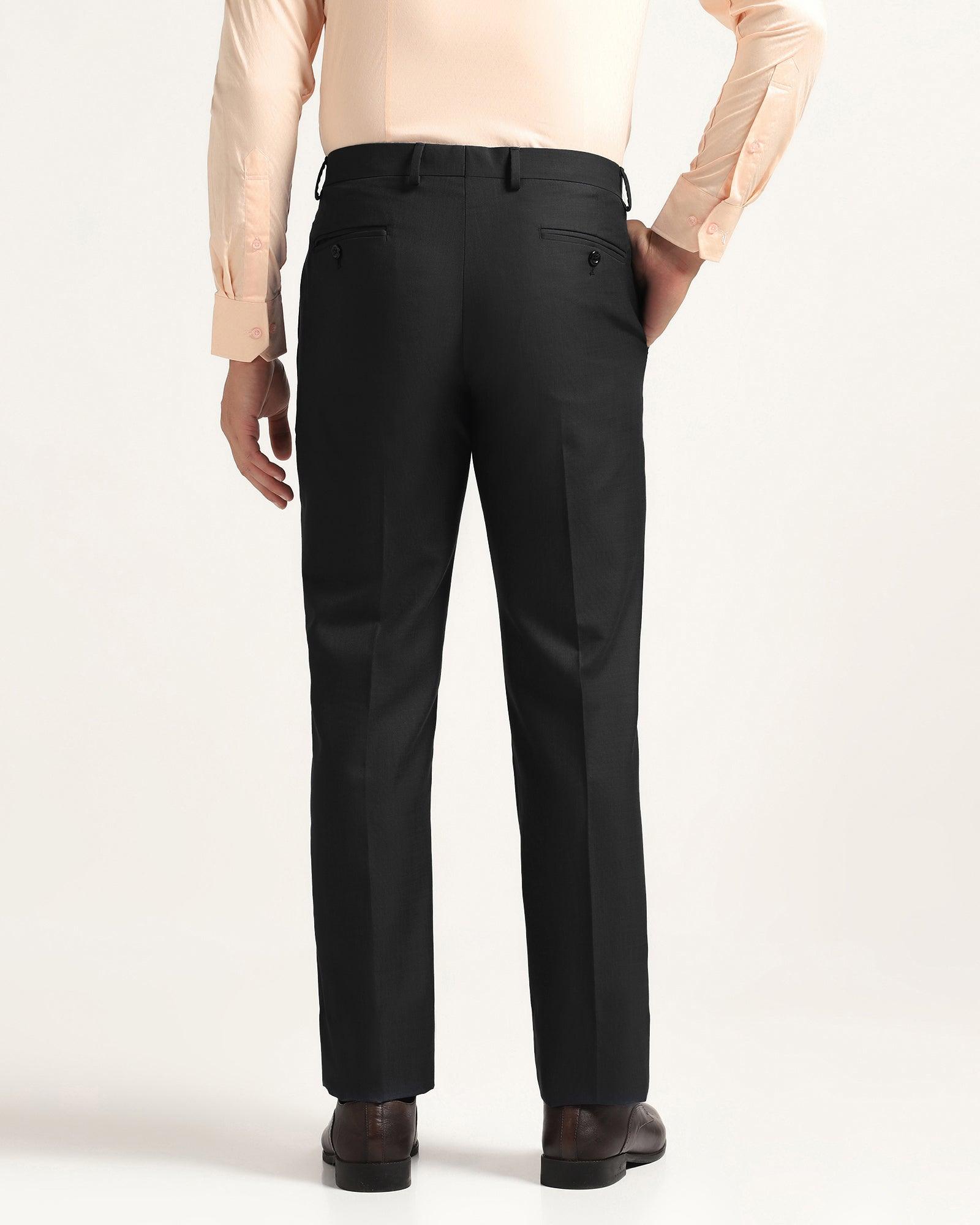 Buy Hiltl Men Dark Grey Flat-Front Plain Trousers for Men Online | The  Collective