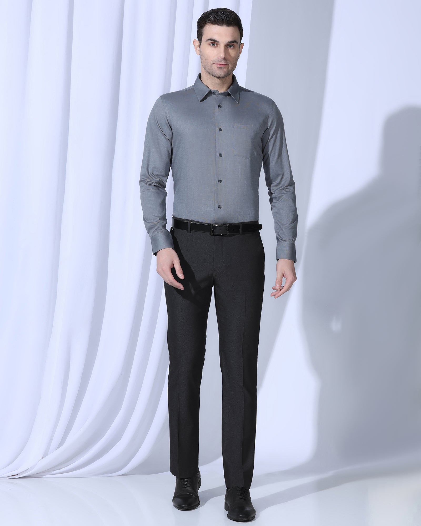 Slim Comfort B-95 Formal Black Textured Trouser - Coach