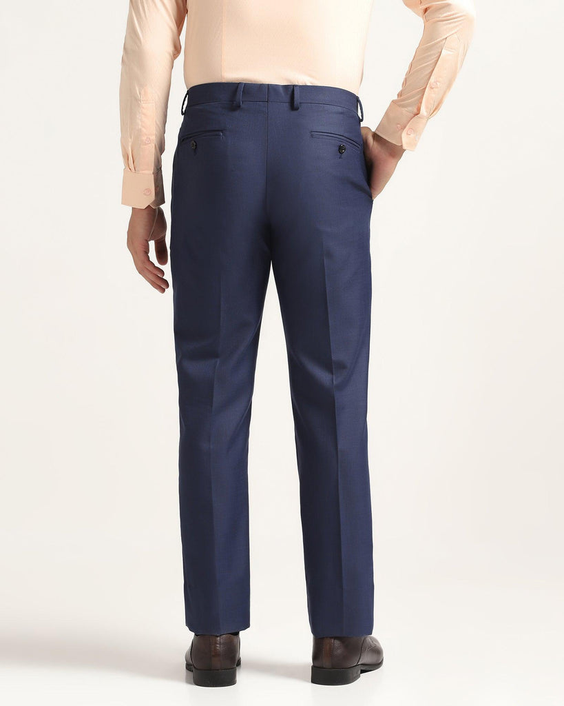 Slim Comfort B-95 Formal Blue Solid Trouser - Marina