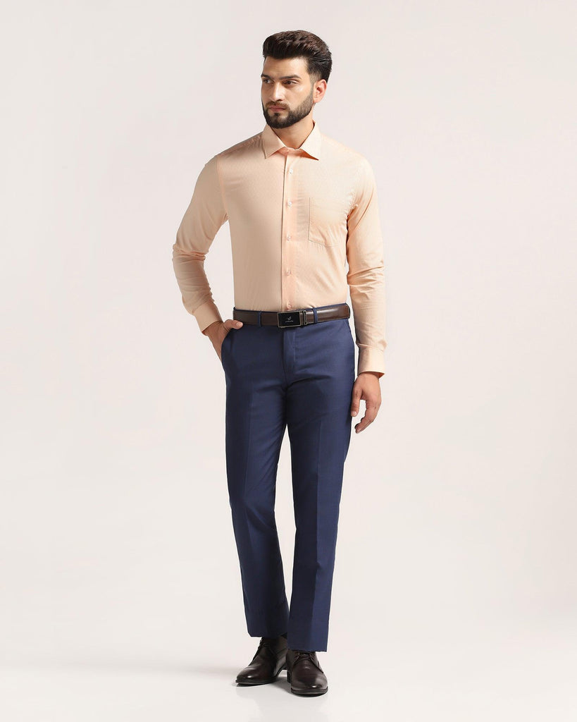 Slim Comfort B-95 Formal Blue Solid Trouser - Marina