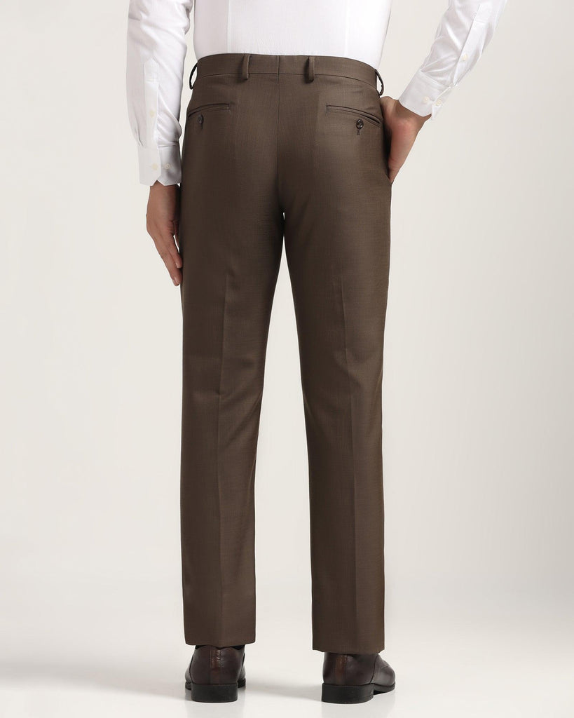 Slim Comfort B-95 Formal Brown Solid Trouser - Marina