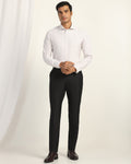 Slim Comfort B-95 Formal Charcoal Textured Trouser - Amor
