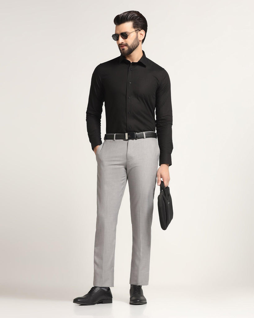 Slim Comfort B-95 Formal Grey Solid Trouser - Marina