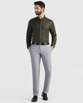 Slim Comfort B-95 Formal Light Blue Solid Trouser - Musk