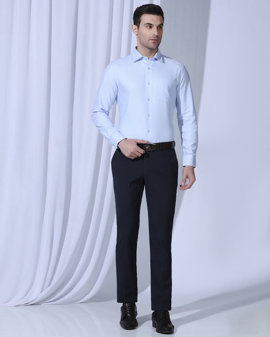 Slim Comfort B-95 Formal Navy Solid Trouser - Dough