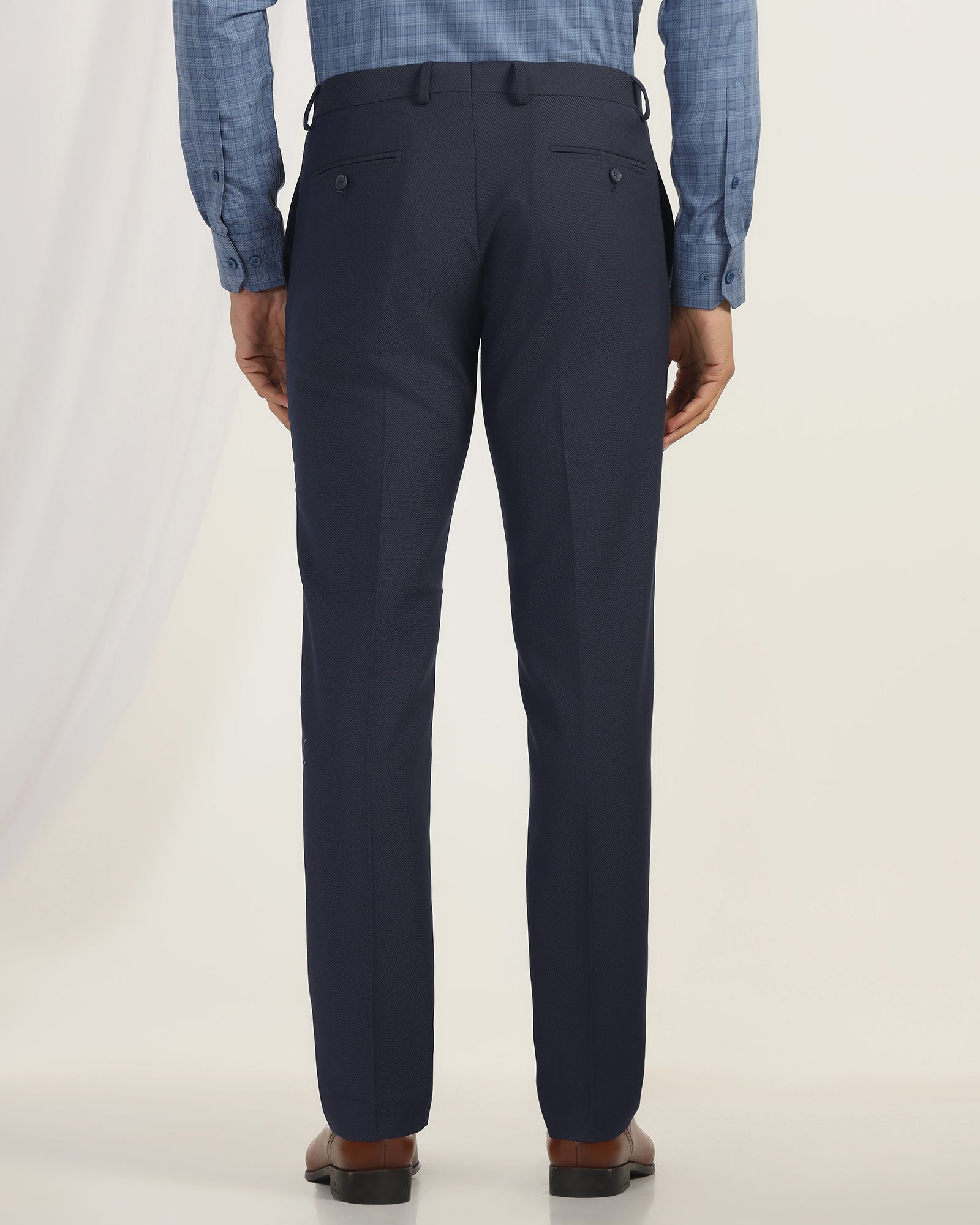 Slim Comfort B-95 Formal Navy Textured Trouser - Coach