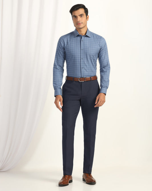 Slim Comfort B-95 Formal Navy Textured Trouser - Coach