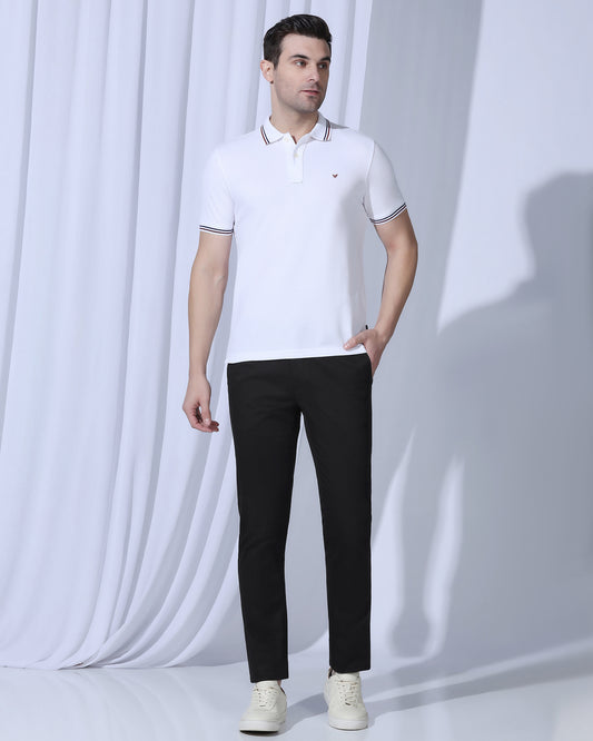 Slim Fit B-91 Casual Black Solid Khakis - Martin