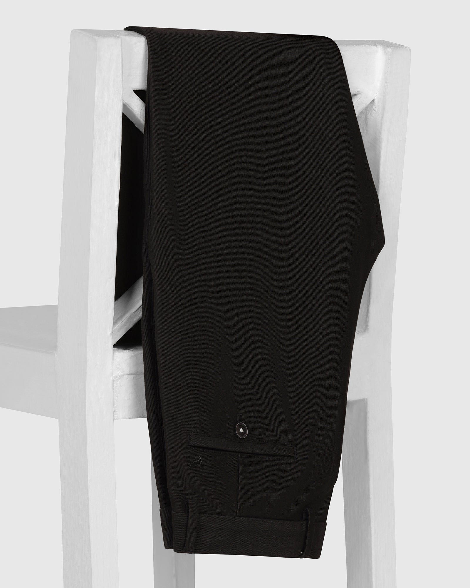 Slim Fit B-91 Casual Black Solid Khakis - Victor