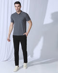Slim Fit B-91 Casual Black Textured Khakis - Kary