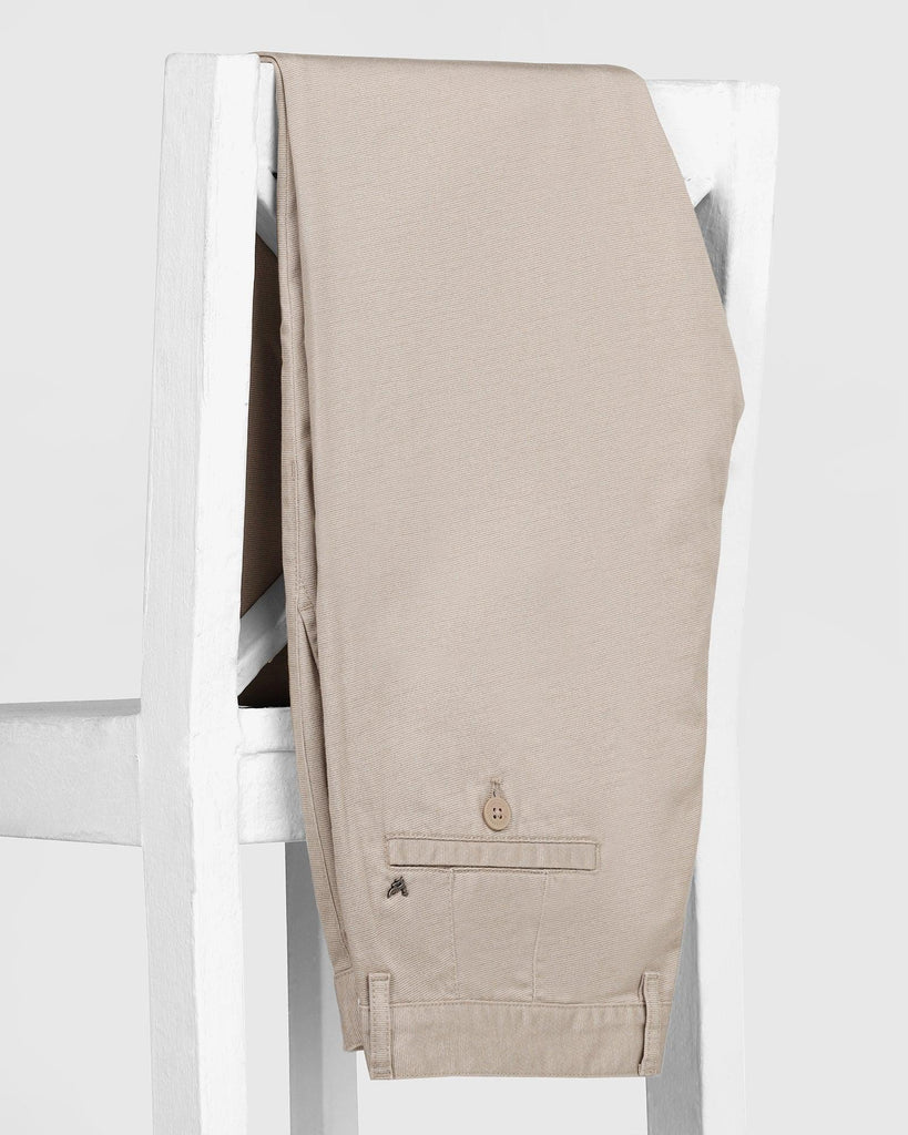 Slim Fit B-91 Casual Cream Printed Khakis - Reno