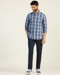Slim Fit B-91 Casual Navy Solid Khakis - Martin
