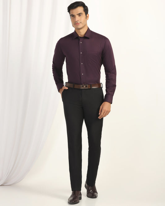 Slim Fit B-91 Formal Black Textured Trouser - Otto