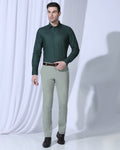 Slim Fit B-91 Formal Light Green Solid Trouser - Jonny