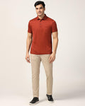 Slim Fit B-91 Casual Beige Check Khakis - Gap