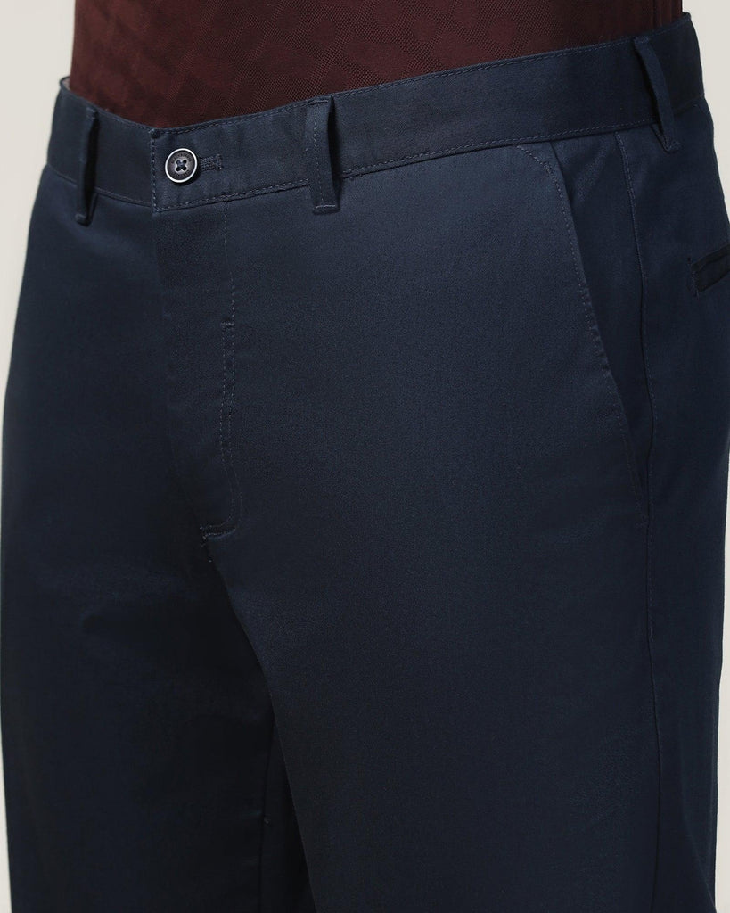 Slim Comfort B-95 Casual Navy Solid Khakis - Marico