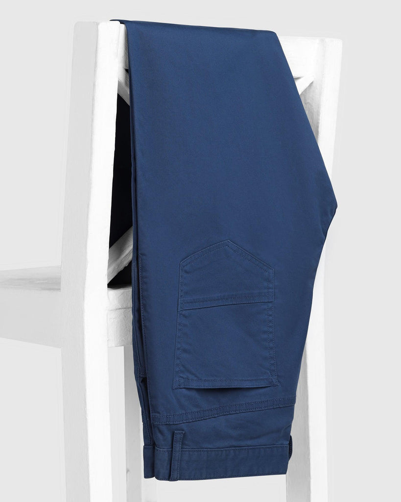 Slim Comfort B-95 Casual Blue Solid Khaki - Dab
