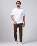 Slim Comfort B-95 Casual Brown Solid Khakis - Marico