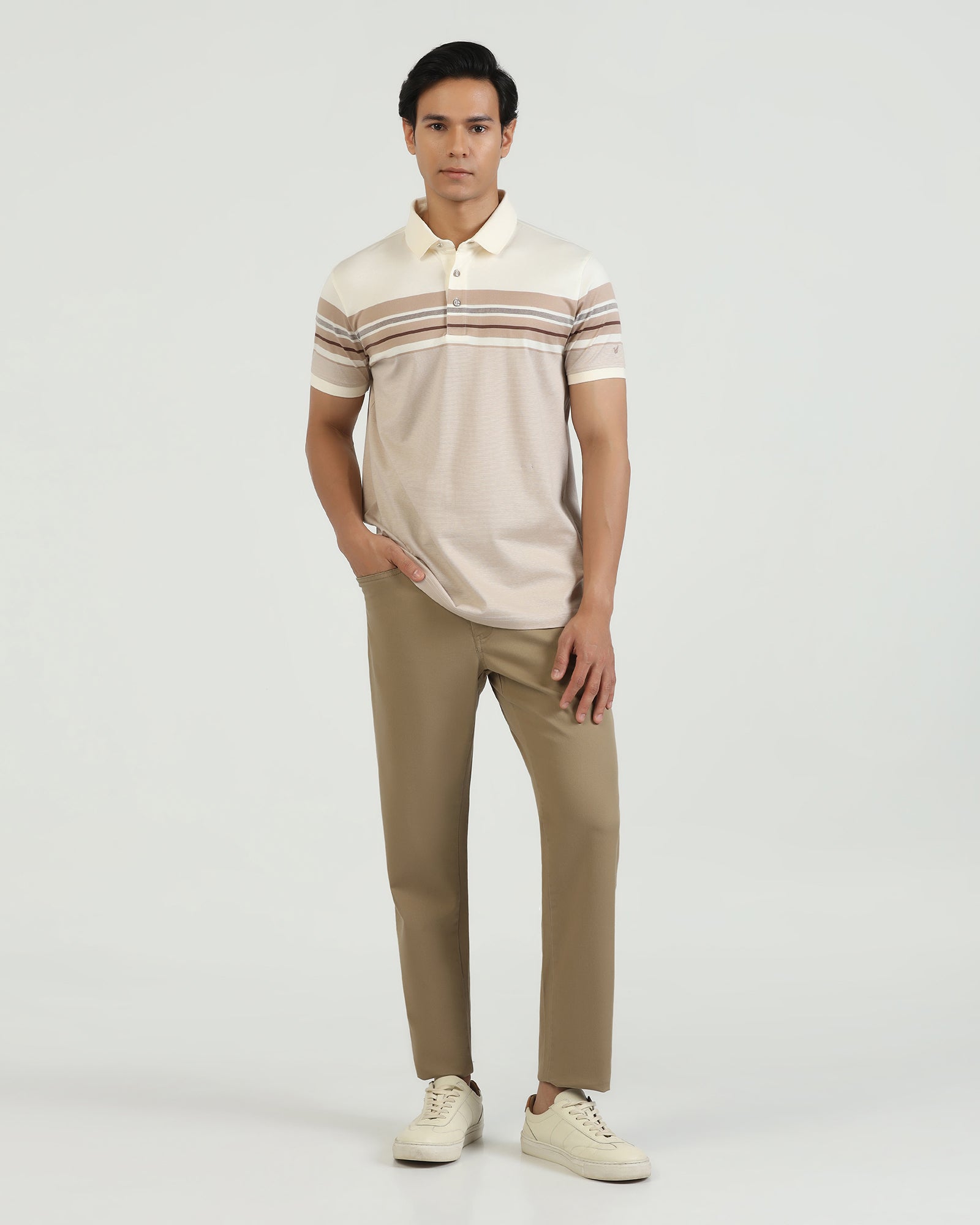 Slim Comfort B-95 Casual Khaki Solid Khakis - Silvet