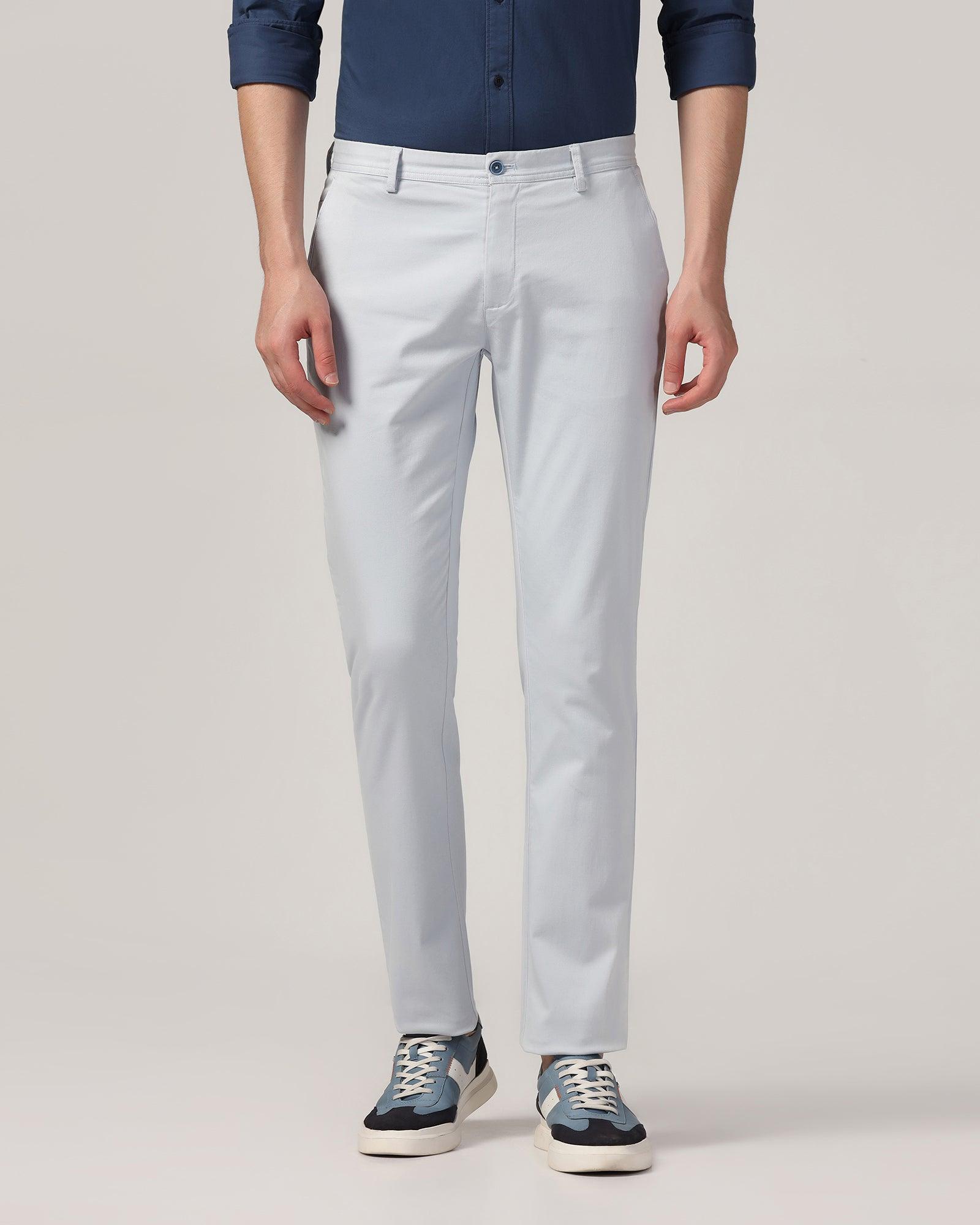 Slim Comfort B-95 Casual Sky Blue Solid Khaki - Sark - Blackberrys