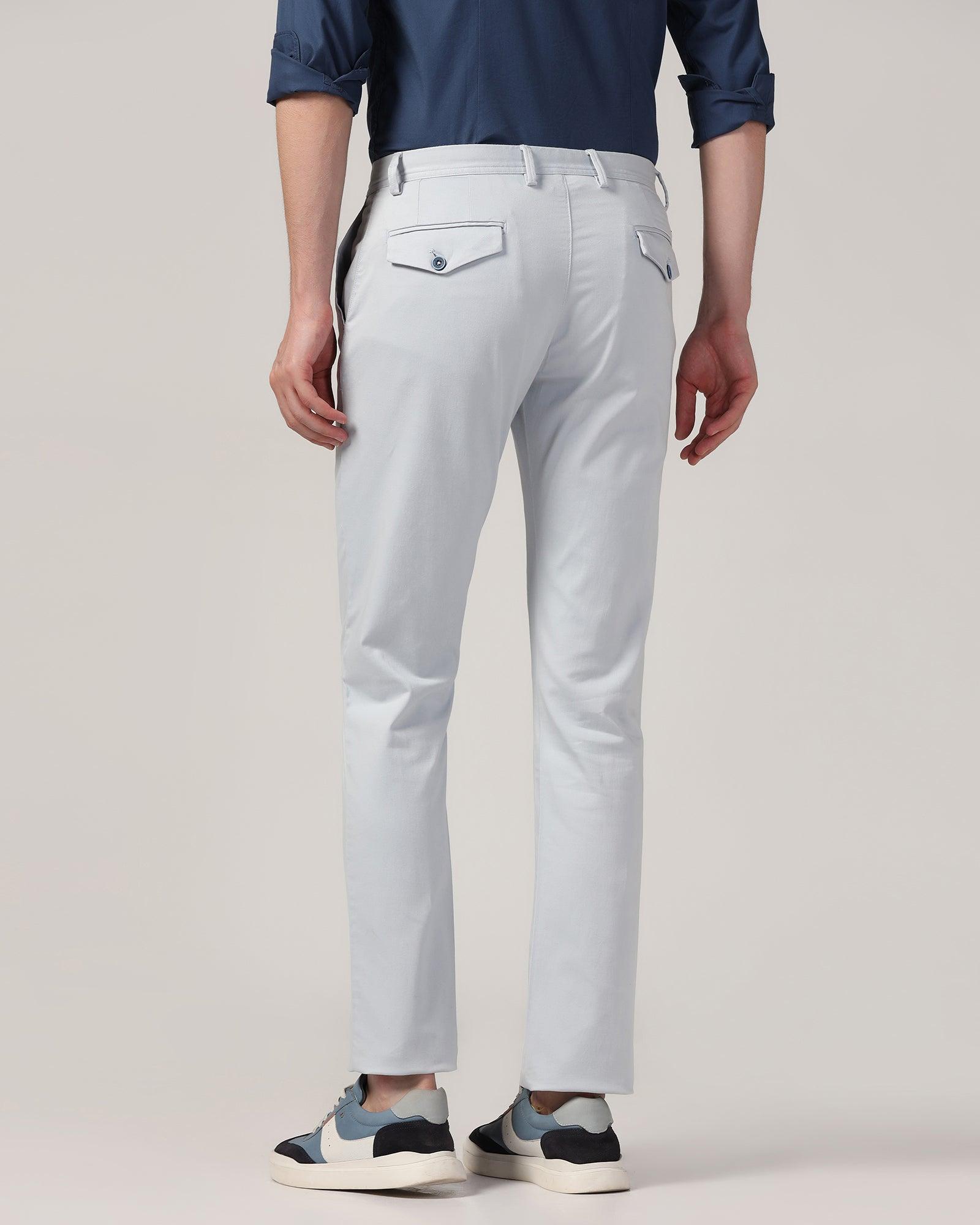 Slim Comfort B-95 Casual Sky Blue Solid Khaki - Sark - Blackberrys