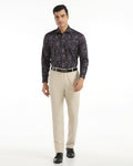 Slim Comfort B-95 Formal Beige Solid Trouser - Musk