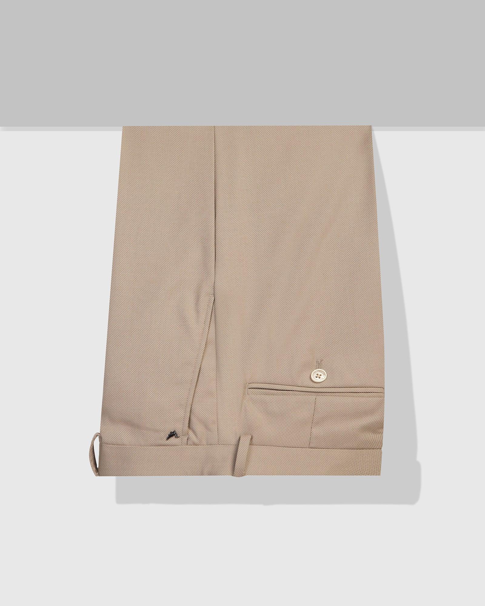 Slim Comfort B-95 Formal Beige Textured Trouser - Scout - Blackberrys