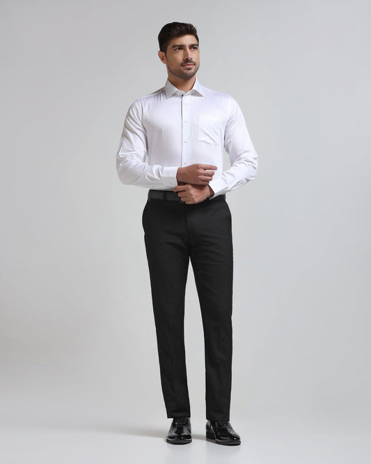 Slim Comfort B-95 Formal Black Solid Trouser - Himalayan
