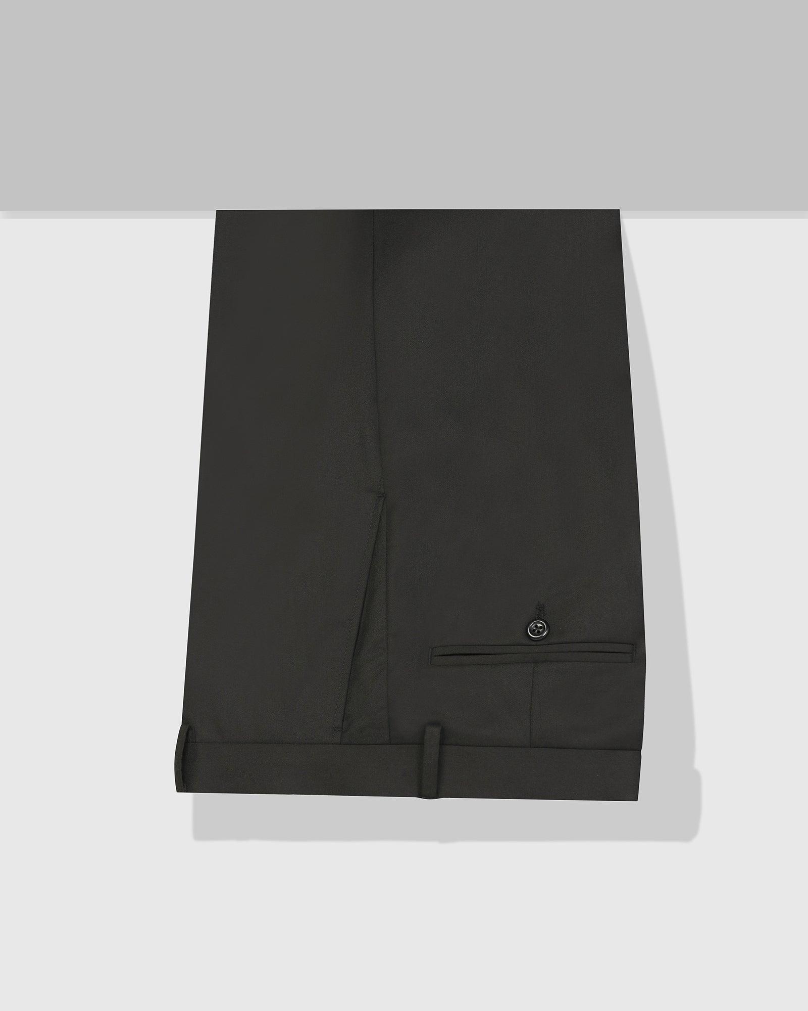 Slim Comfort B-95 Formal Black Solid Trouser - Kenva