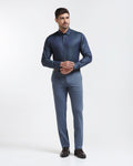 Slim Comfort B-95 Formal Blue Solid Trouser - Raider