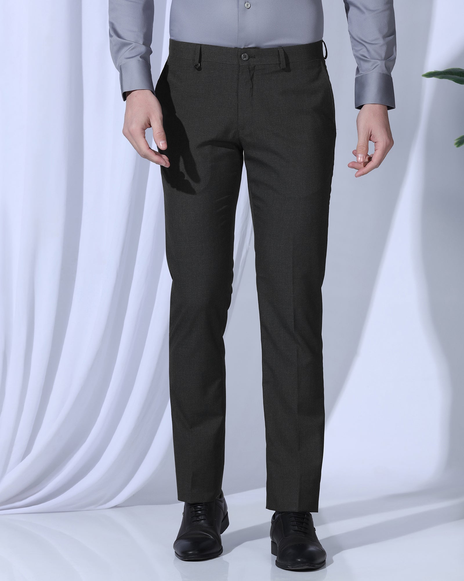 Slim Comfort B-95 Formal Grey Solid Trouser - Fed