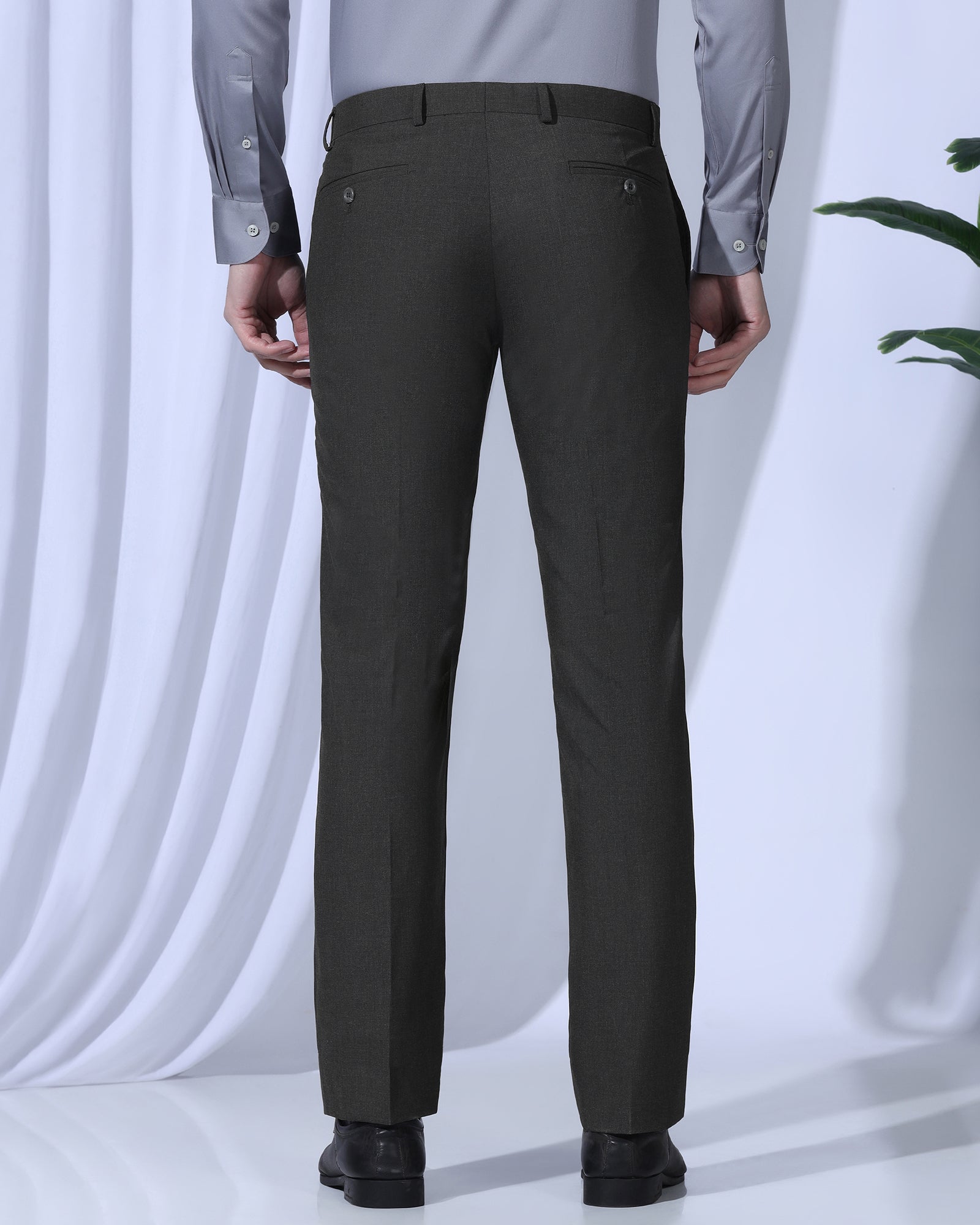 Slim Comfort B-95 Formal Grey Solid Trouser - Fed