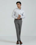 Slim Comfort B-95 Formal Grey Textured Trouser - Hilton