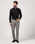 Slim Comfort B-95 Formal Grey Textured Trouser - Misco