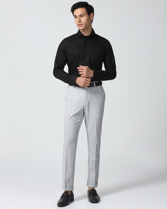 Slim Comfort B-95 Formal Grey Textured Trouser - Veneta