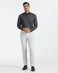 Slim Comfort B-95 Formal Light Blue Textured Trouser - Flora