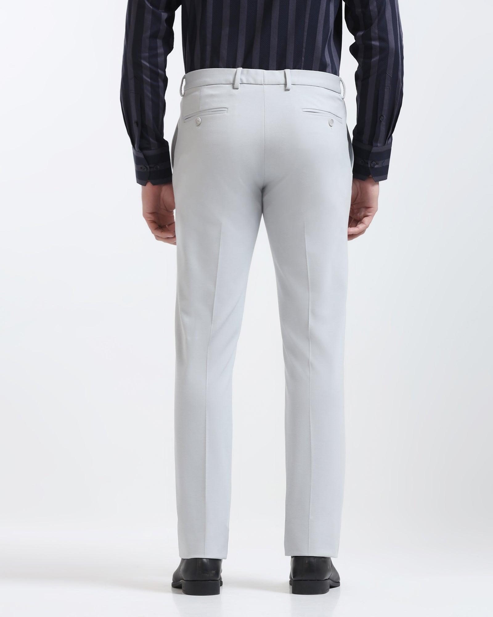 Slim Comfort B-95 Formal Light Grey Solid Trouser - Raider - Blackberrys
