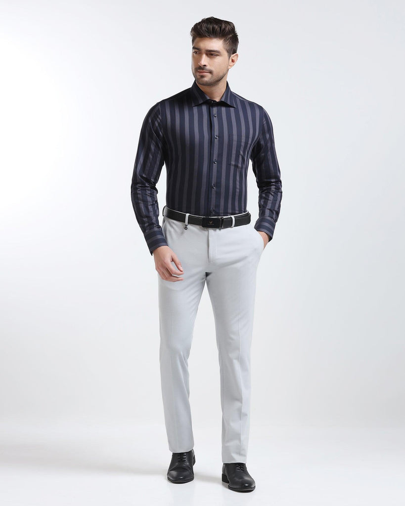 Slim Comfort B-95 Formal Light Grey Solid Trouser - Raider