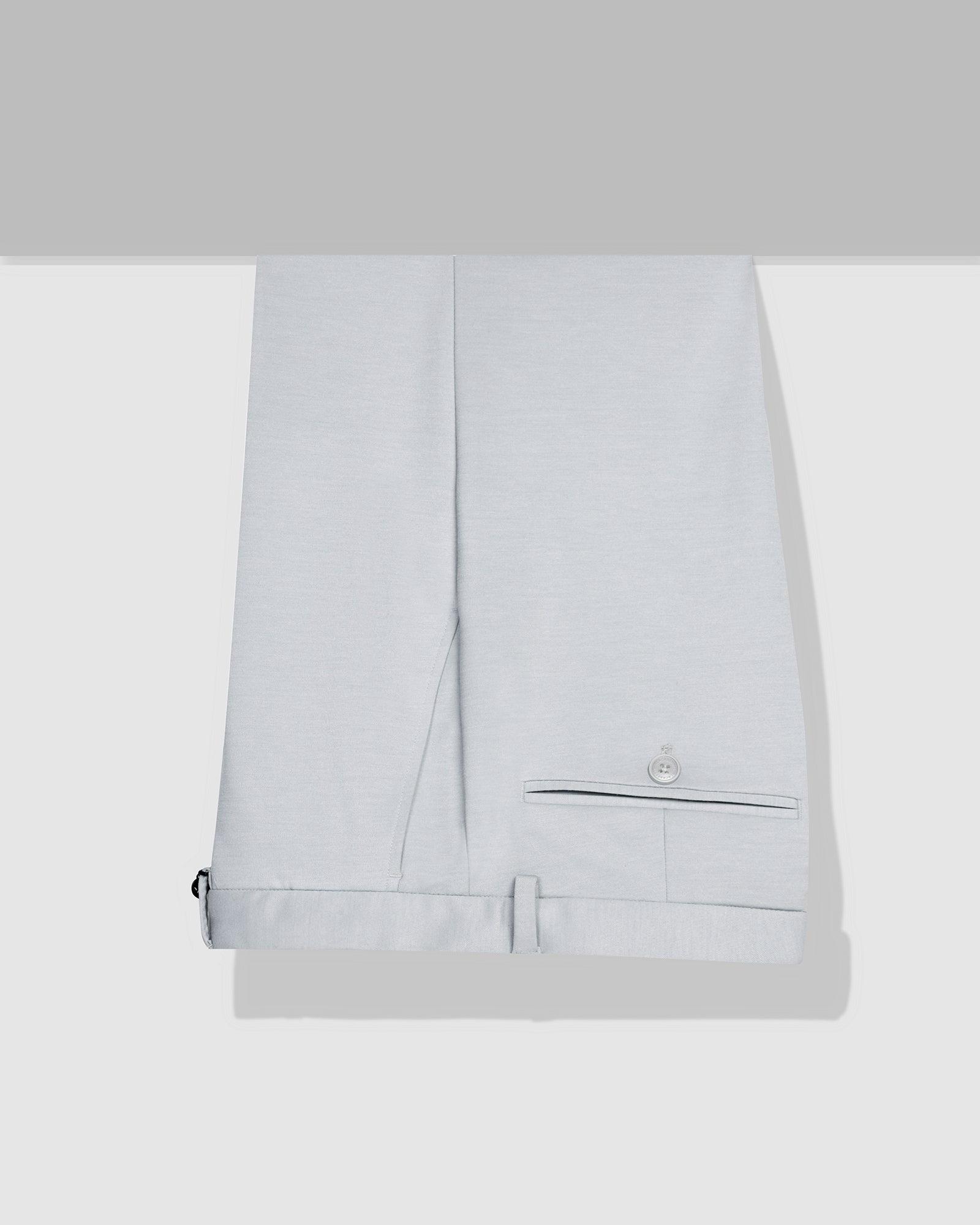 Slim Comfort B-95 Formal Light Grey Solid Trouser - Raider - Blackberrys