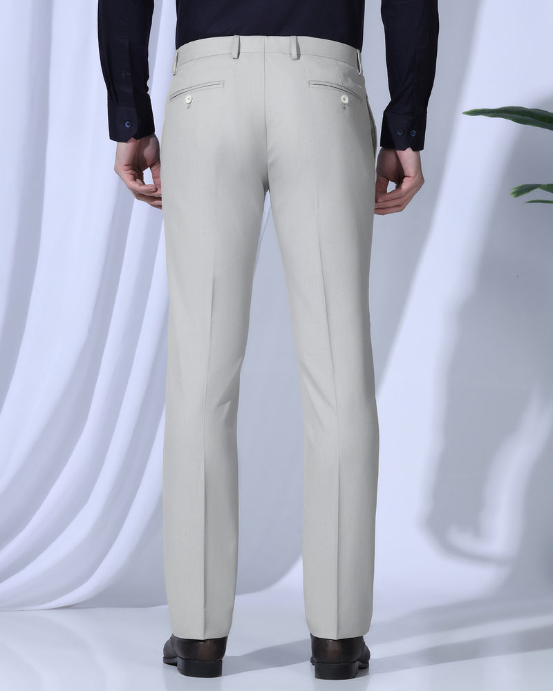 Buy Formal Light Grey Textured Trouser Online