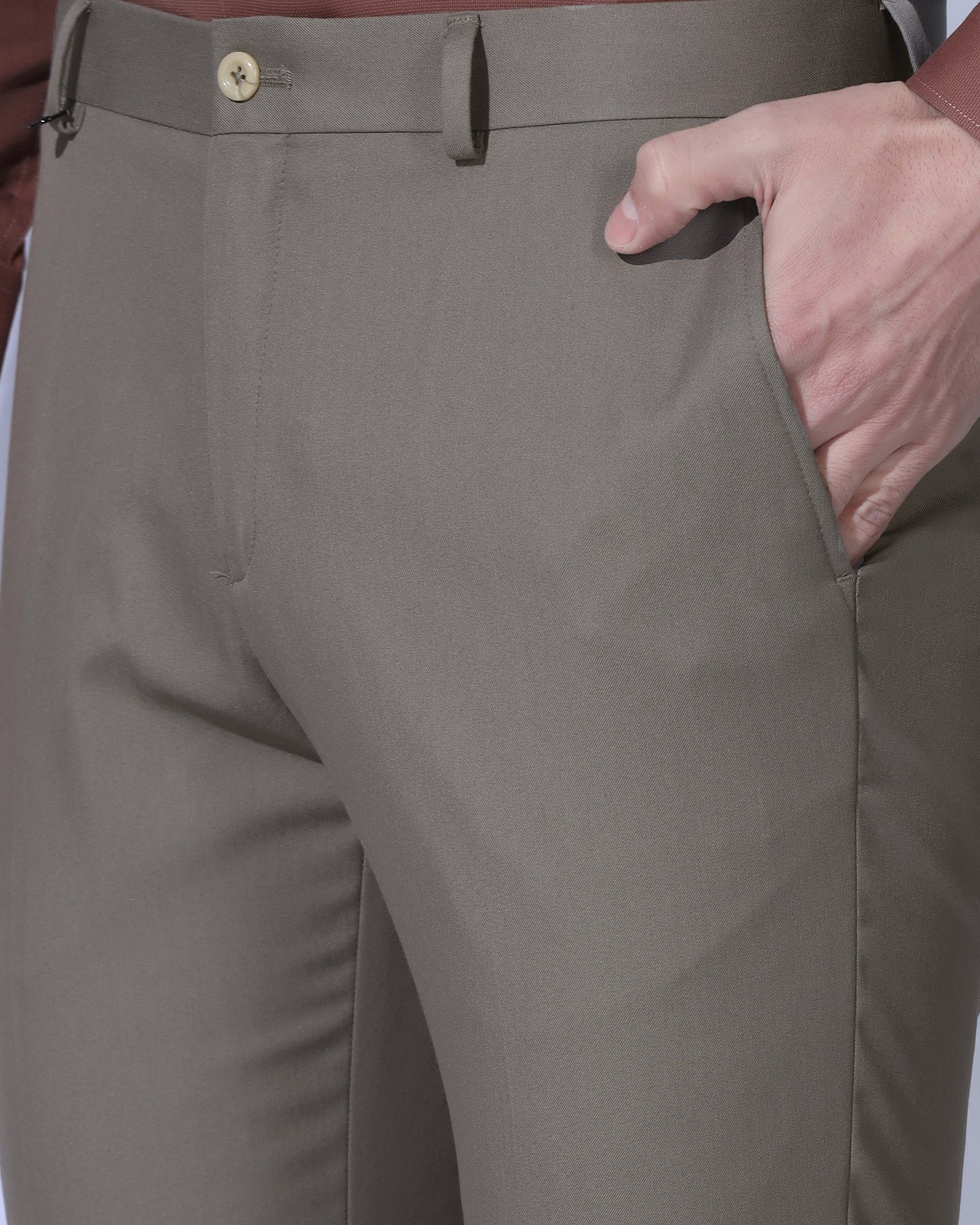 Slim Comfort B-95 Formal Mouse Solid Trouser - May