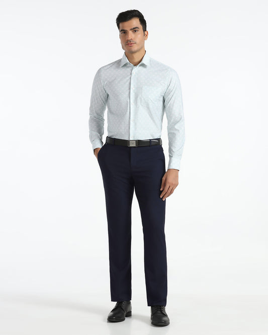 Slim Comfort B-95 Formal Navy Textured Trouser - Campbell