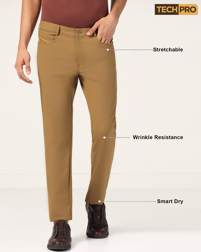 TechPro Slim Comfort Casual Khaki Solid Khakis - Gogg