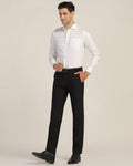 Slim Fit B-91 Formal Black Solid Trouser - Black
