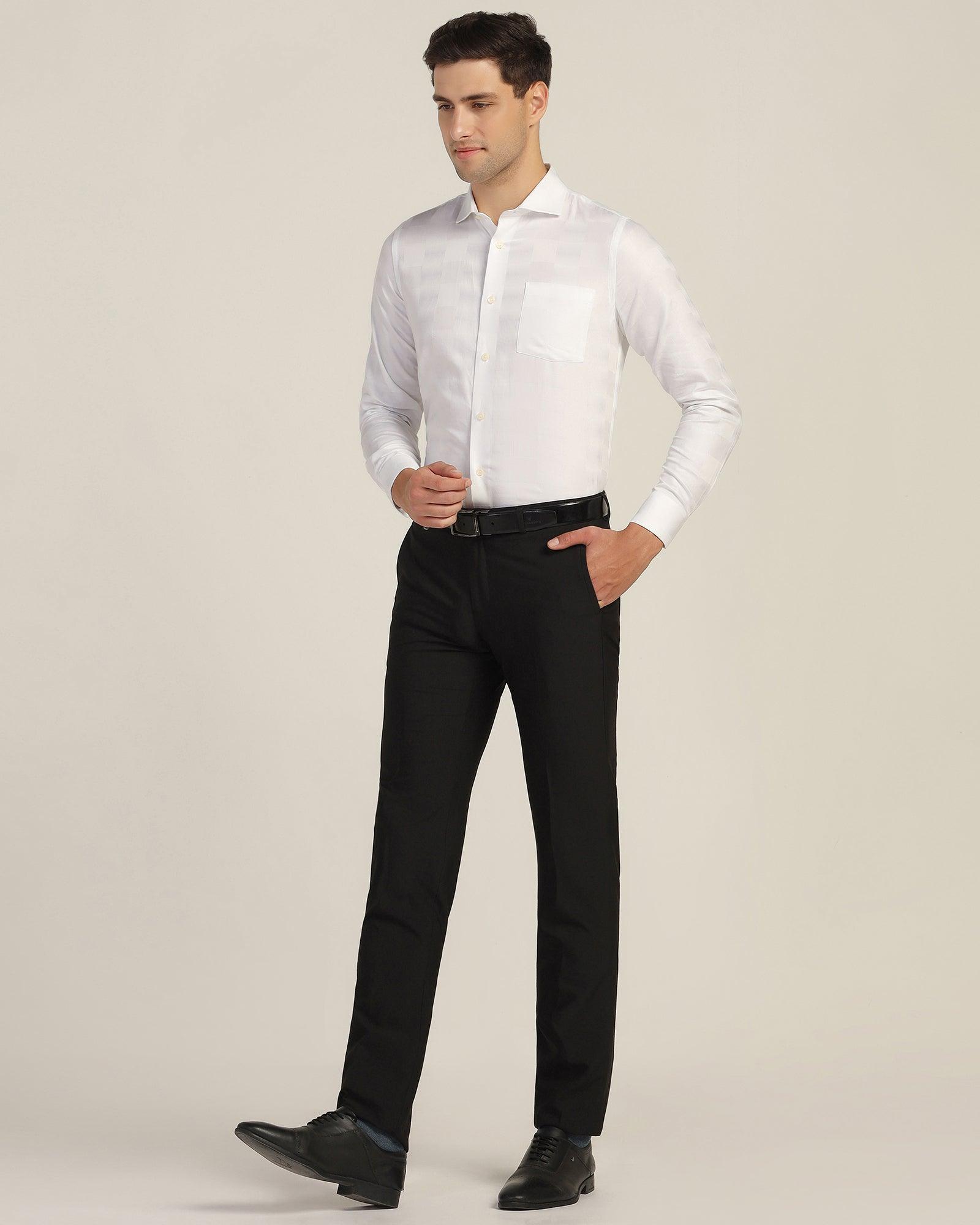 Buy Black Solid Formal Trouser for Men from Blackberrys
