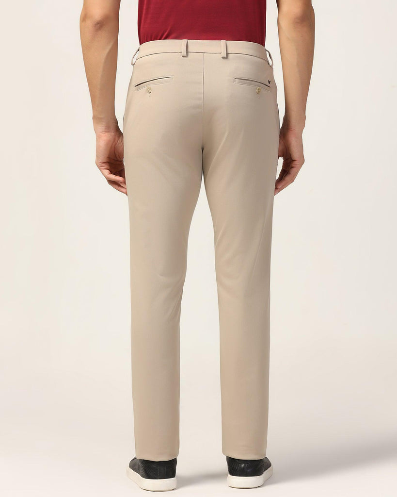 Slim Fit B-91 Casual Beige Solid Khakis - Vring