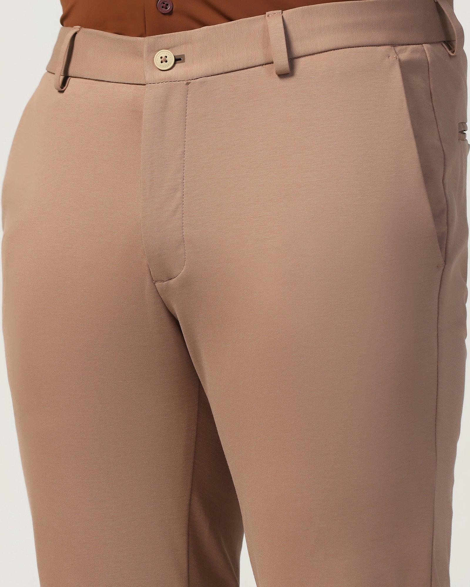 TechPro Slim Fit B-91 Casual Beige Solid Khakis - Ziea