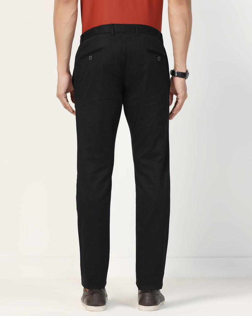 Slim Fit B-91 Casual Black Solid Khakis - Marico