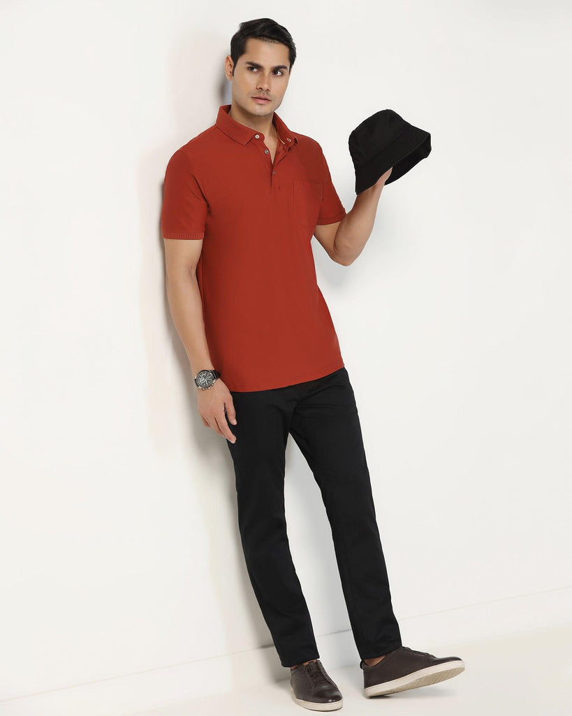 Slim Fit B-91 Casual Black Solid Khakis - Marico